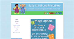 Desktop Screenshot of earlychildhoodprintables.com
