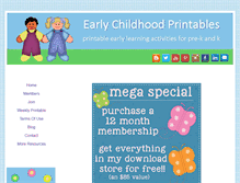 Tablet Screenshot of earlychildhoodprintables.com
